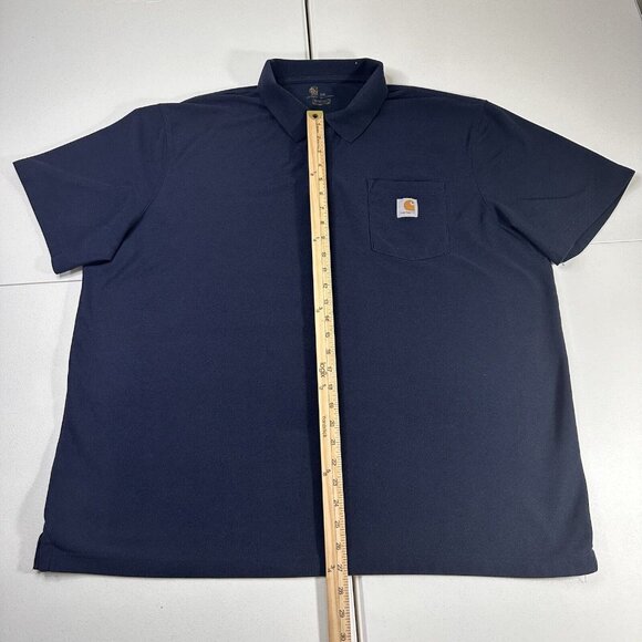 Carhartt Original Polo Shirt Blue Blue Men’s Size XXL - Picture 3 of 5